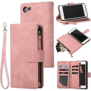 Wallet Case For iPhone SE 2022 5G, iPhone 7/8/SE 2020 (4.7 inch) Pink